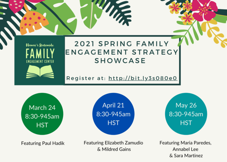 Flyer promotional for 2021 Spring Family Engagement Strategy Showcase