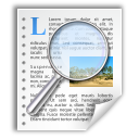 Magnify glass over a page of text