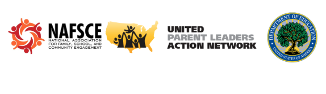 Logos for: NAFSCE; United Parent Leaders Action Network; DOE