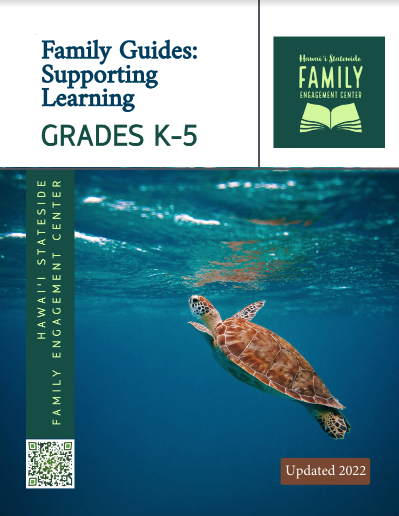 Honu swimming towards the surface of the ocean: Family Guides: Supporting Learning Grades K-5