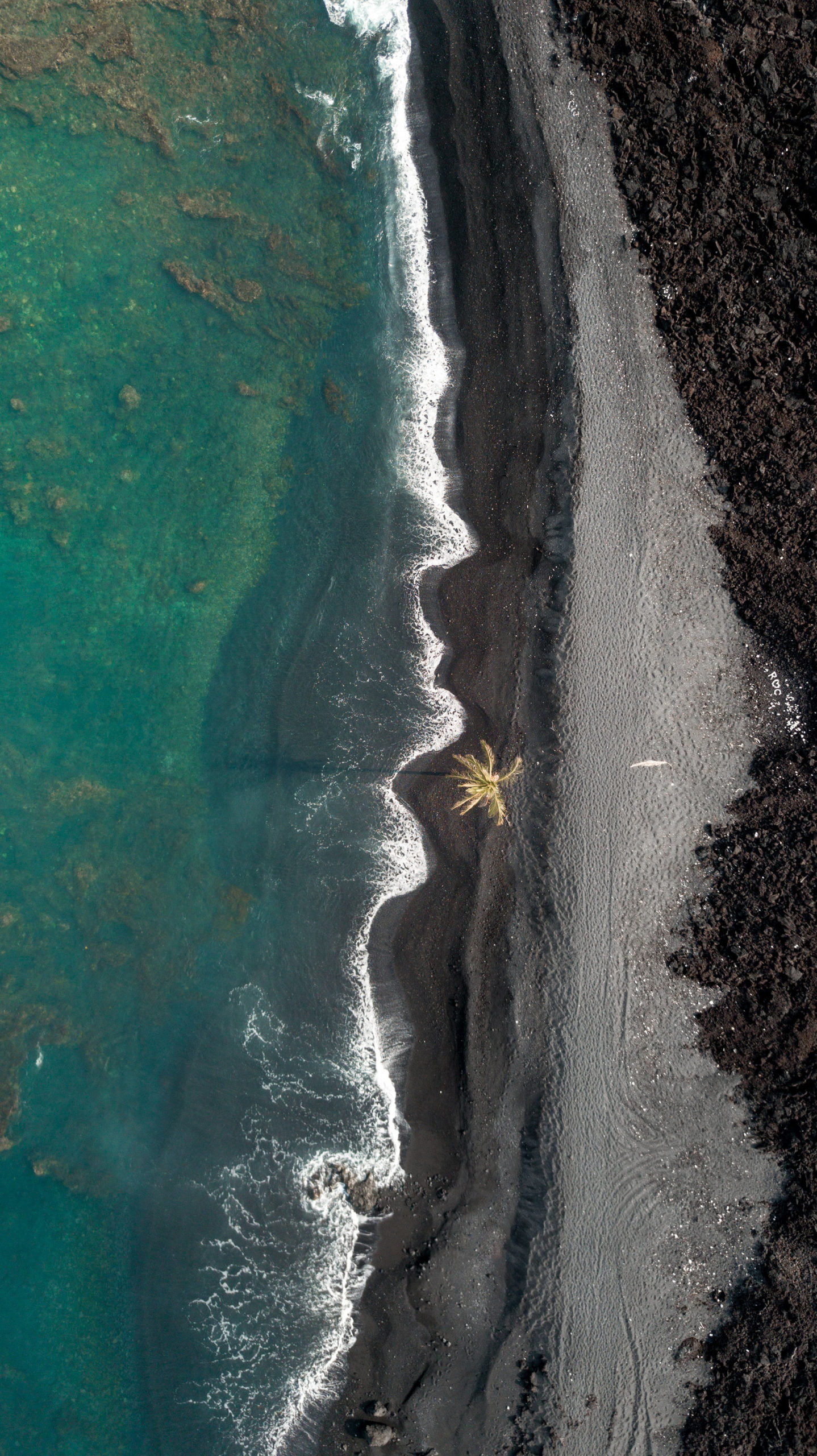 Aerial shot of the ocean