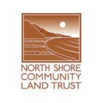 North Shore Community Land Trust with tan graphic of landscape