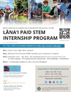 Flyer promoting internship