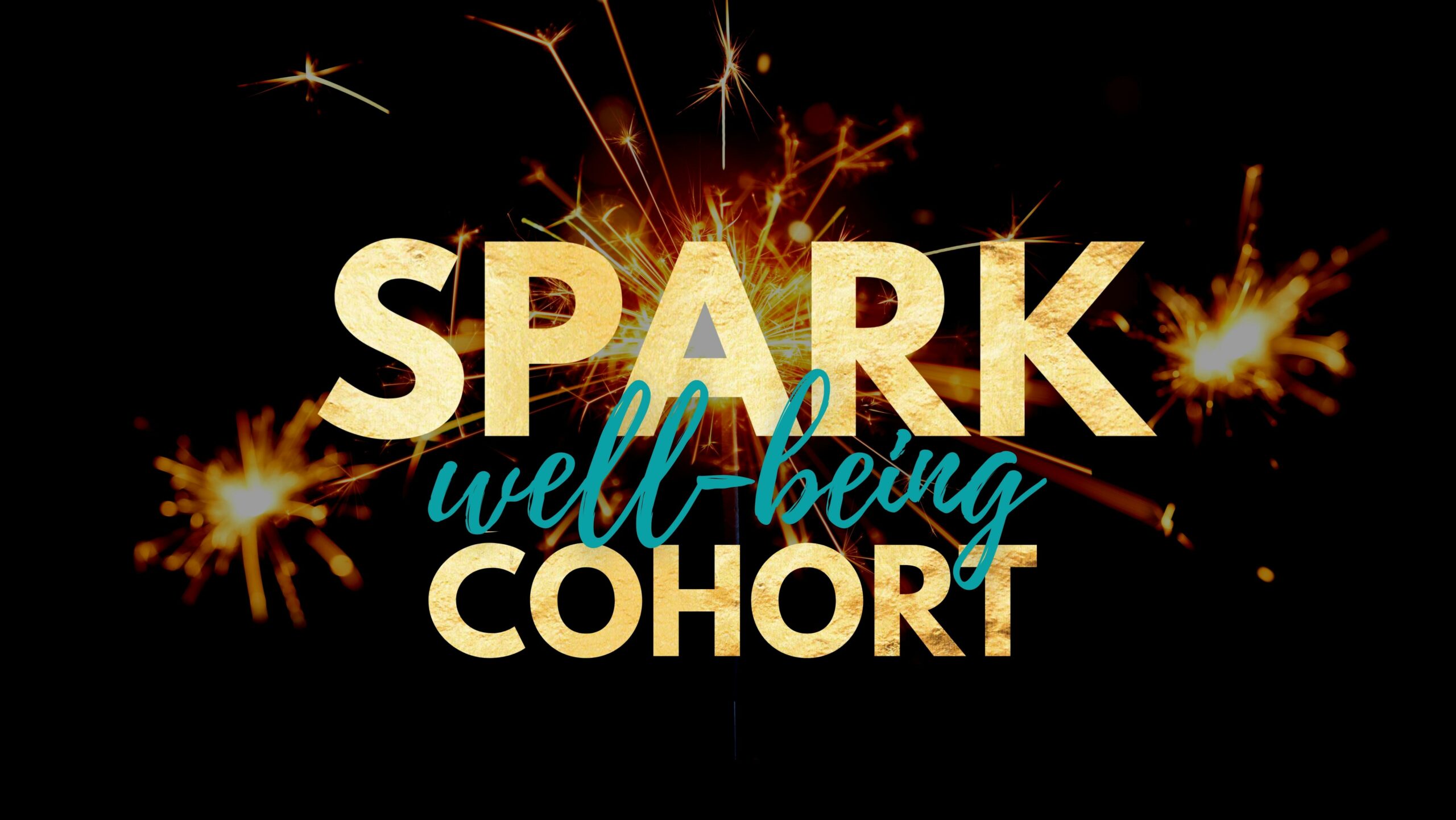 SPARK Well-being Cohort. Background is black with pictures of sparks.