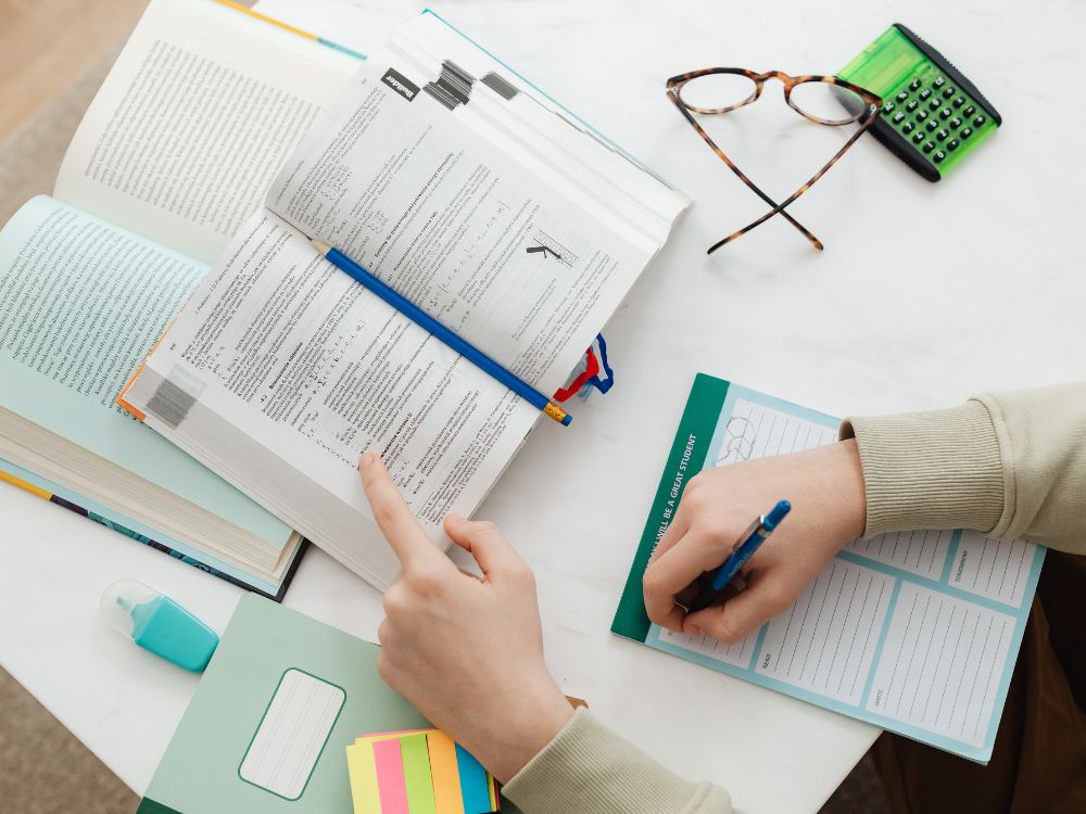 Student with schoolbooks