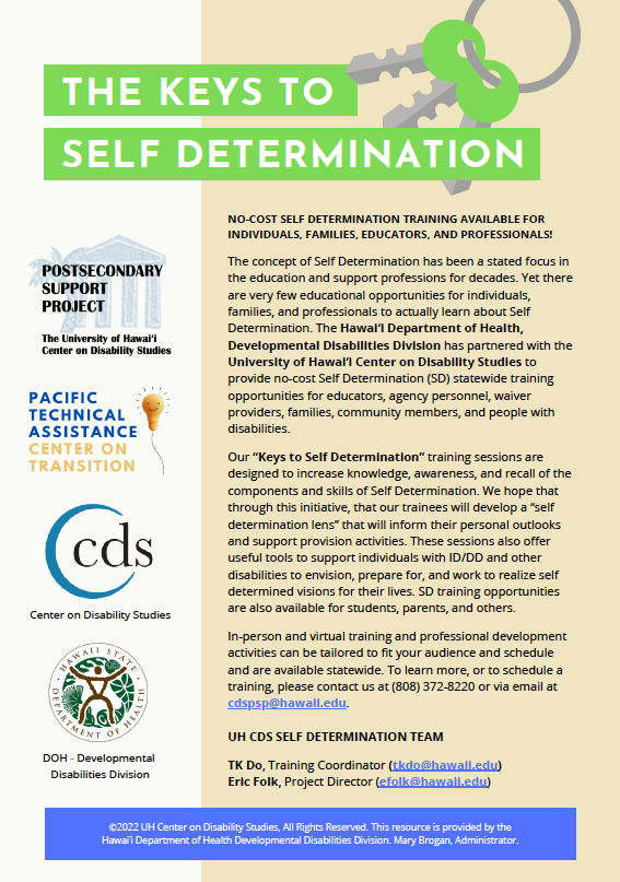 Self determination flyer cover