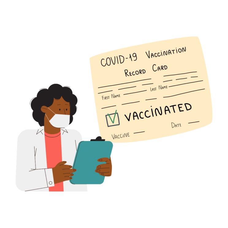Vaccine Access - COVID-19 vaccination card and physician