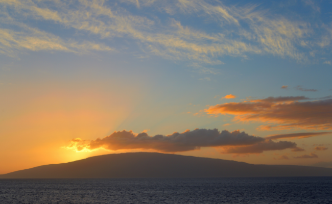 Sunset over Lanai island