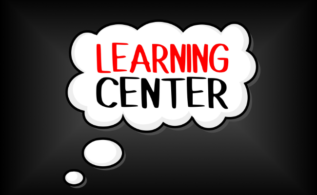 Learning Center written in a thought bubble