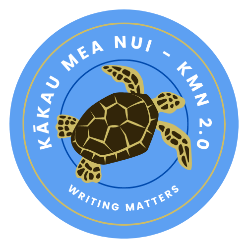 Kākau Mea Nui 2.0 (Writing Matters) with Honu (turtle) graphic