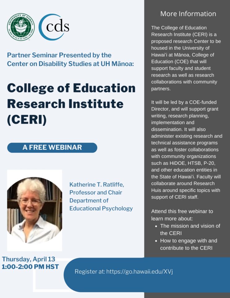 Read more about the article April Partner Seminar: College of Education Research Institute (CERI) Recording Now Available