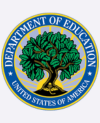 Department of Education USA seal with tree logo.