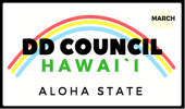 DD Council logo - with rainbow for the Aloha State