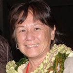 Velina_Sugiyama Velina Sugiyama smiling with lei around her neck.